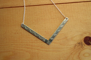 Silver Chevron Tuareg Pendant Necklace