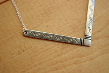 Load image into Gallery viewer, Silver Chevron Tuareg Pendant Necklace