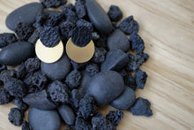 Load image into Gallery viewer, Black and Brass Double Disc Posts