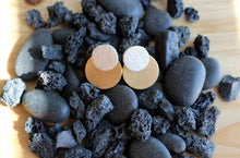 Load image into Gallery viewer, Champagne and Brass Double Disc Posts