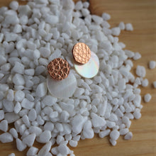 Load image into Gallery viewer, Copper and Shell Double Disc Posts