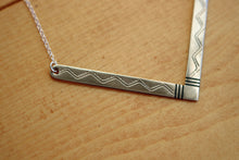 Load image into Gallery viewer, Silver Chevron Tuareg Pendant Necklace
