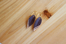 Load image into Gallery viewer, Mini Leather Leaf Earrings, Brown
